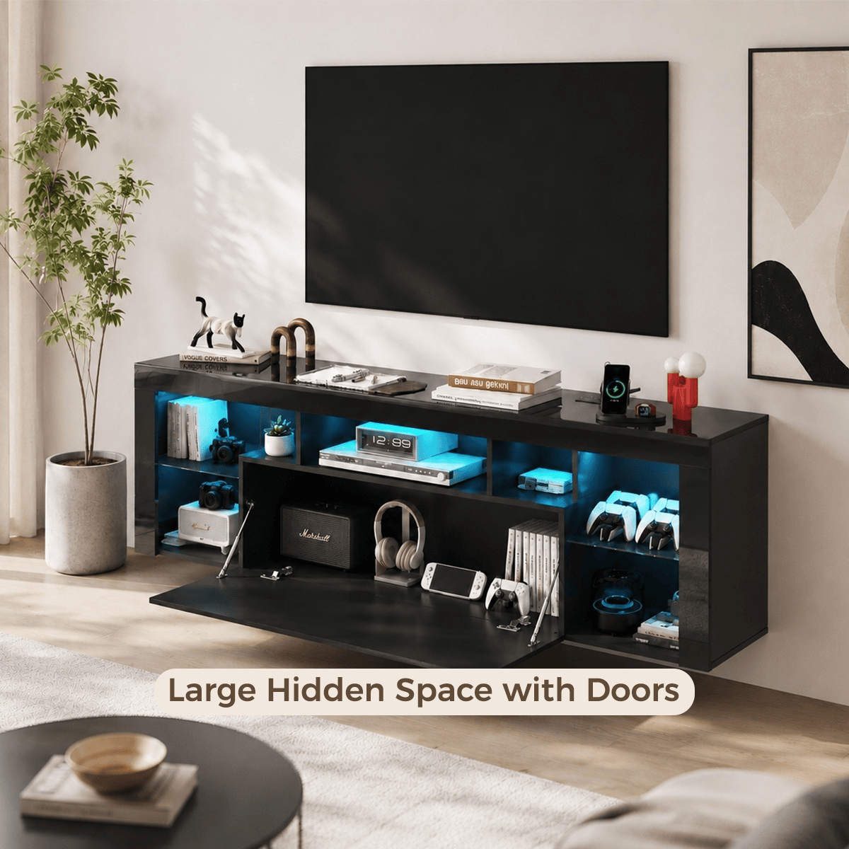 71" Floating LED TV Stand for 85inch TV