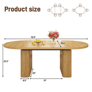 71" Oval Wood Kitchen Dining Room Table