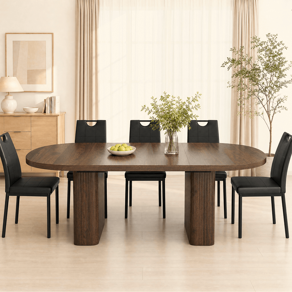 71" Oval Wood Kitchen Dining Room Table