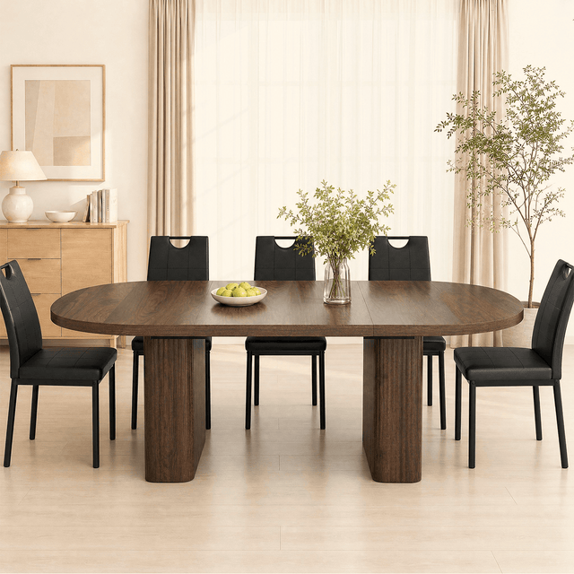 71" Oval Wood Kitchen Dining Room Table