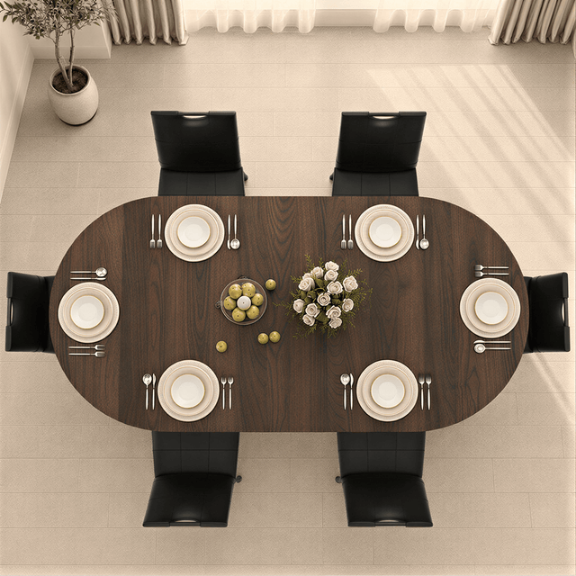 71" Oval Wood Kitchen Dining Room Table