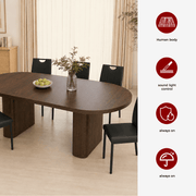 71" Oval Wood Kitchen Dining Room Table