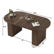 71" Oval Wood Kitchen Dining Room Table