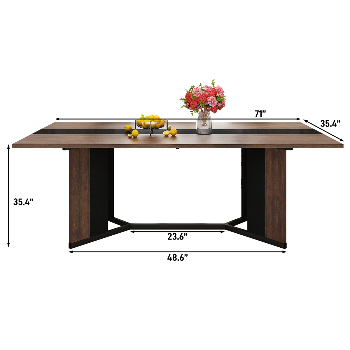 71"/ 78"/ 94" Rectangle Wood Kitchen Dining Room Table