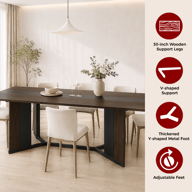 71"/ 78"/ 94" Rectangle Wood Kitchen Dining Room Table