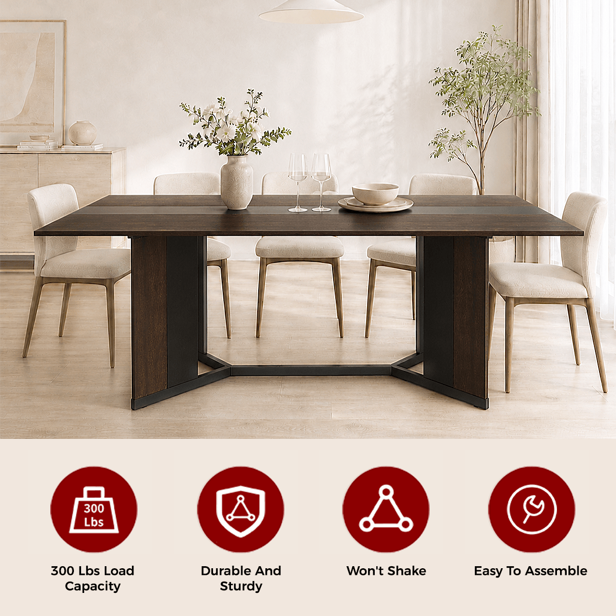 71"/ 78"/ 94" Rectangle Wood Kitchen Dining Room Table