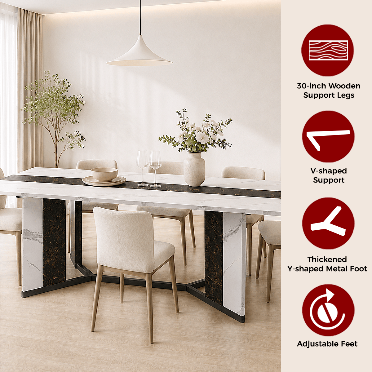 71"/ 78"/ 94" Rectangle Wood Kitchen Dining Room Table