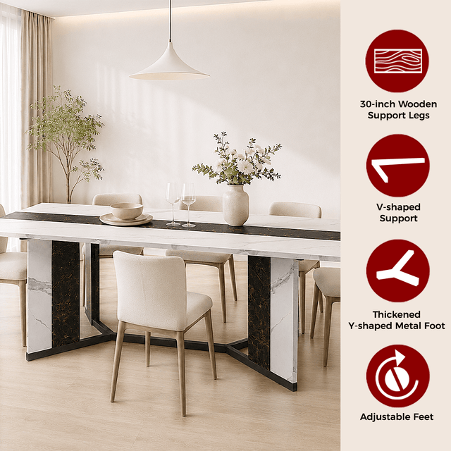 71"/ 78"/ 94" Rectangle Wood Kitchen Dining Room Table