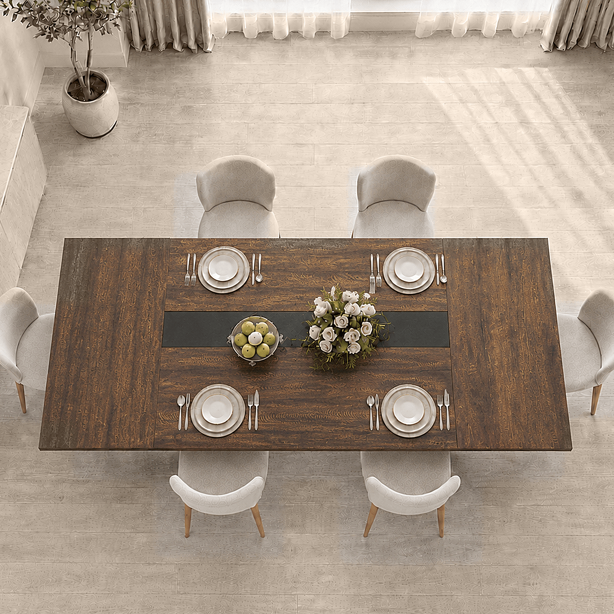 71"/ 78"/ 94" Rectangle Wood Kitchen Dining Room Table