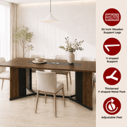 71"/ 78"/ 94" Rectangle Wood Kitchen Dining Room Table