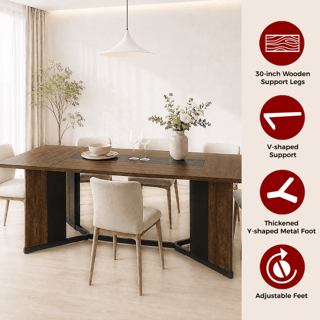 71"/ 78"/ 94" Rectangle Wood Kitchen Dining Room Table
