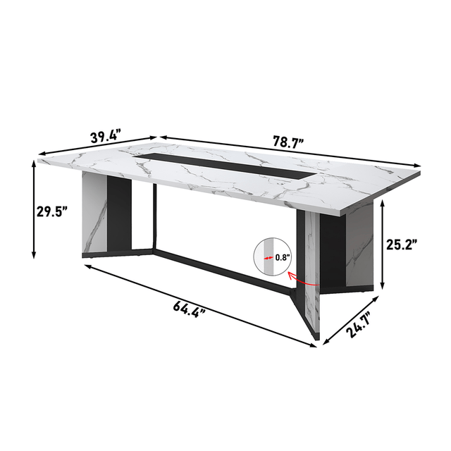 71"/ 78"/ 94" Rectangle Wood Kitchen Dining Room Table
