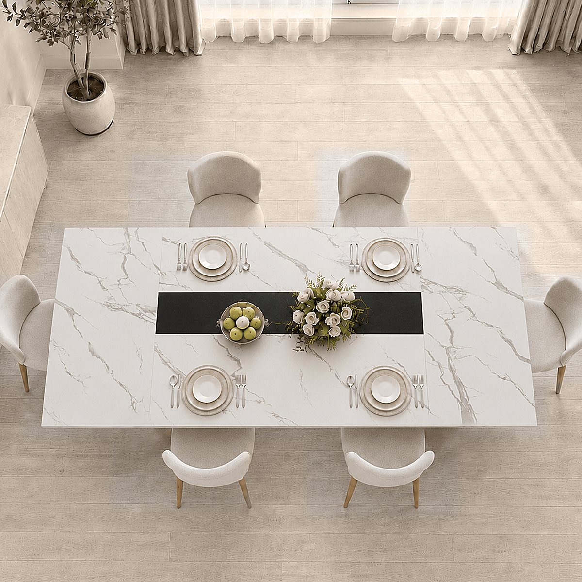71"/ 78"/ 94" Rectangle Wood Kitchen Dining Room Table