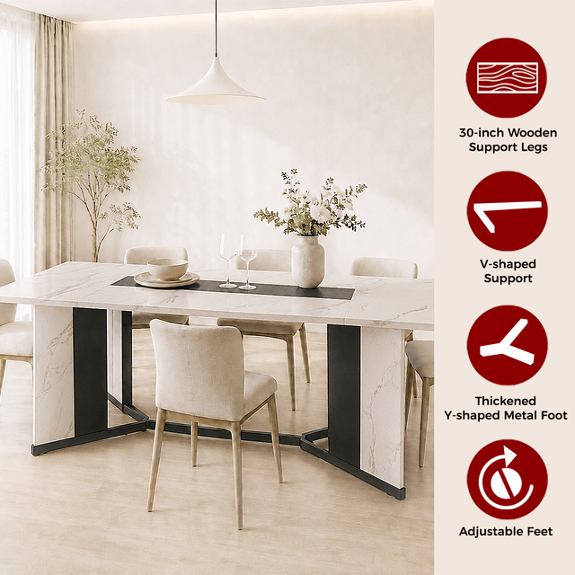 71"/ 78"/ 94" Rectangle Wood Kitchen Dining Room Table