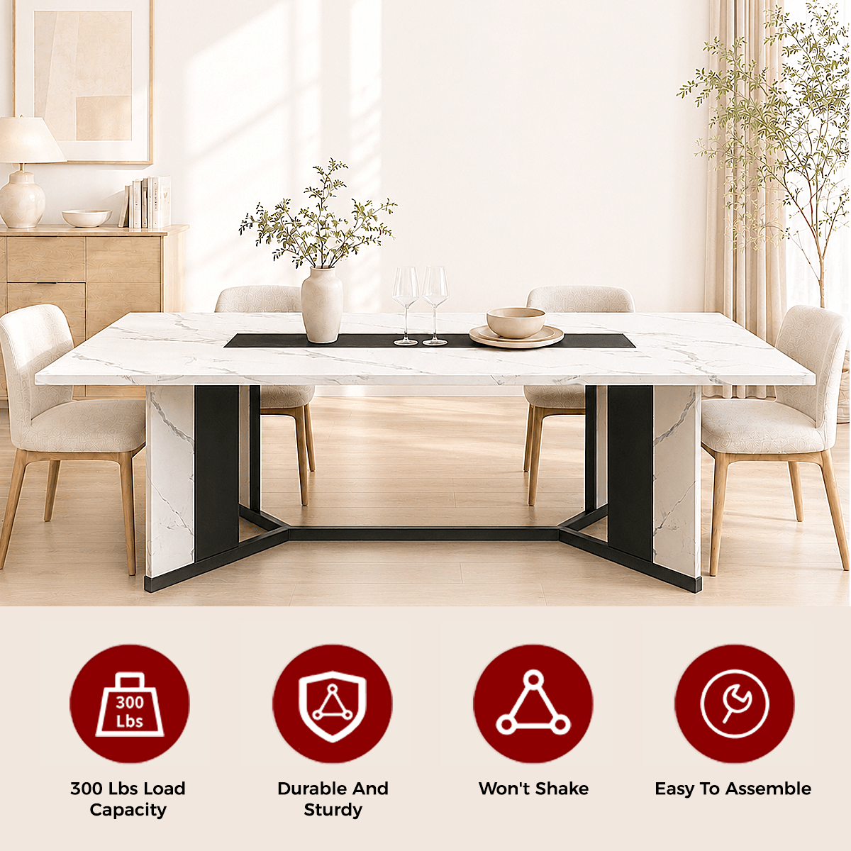 71"/ 78"/ 94" Rectangle Wood Kitchen Dining Room Table