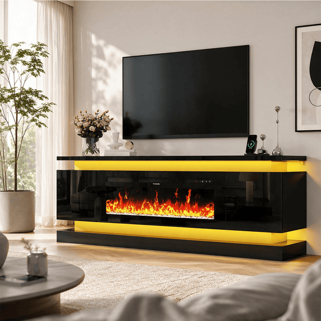 71"/ 81" Modern Electric Fireplace TV Stand Entertainment Center