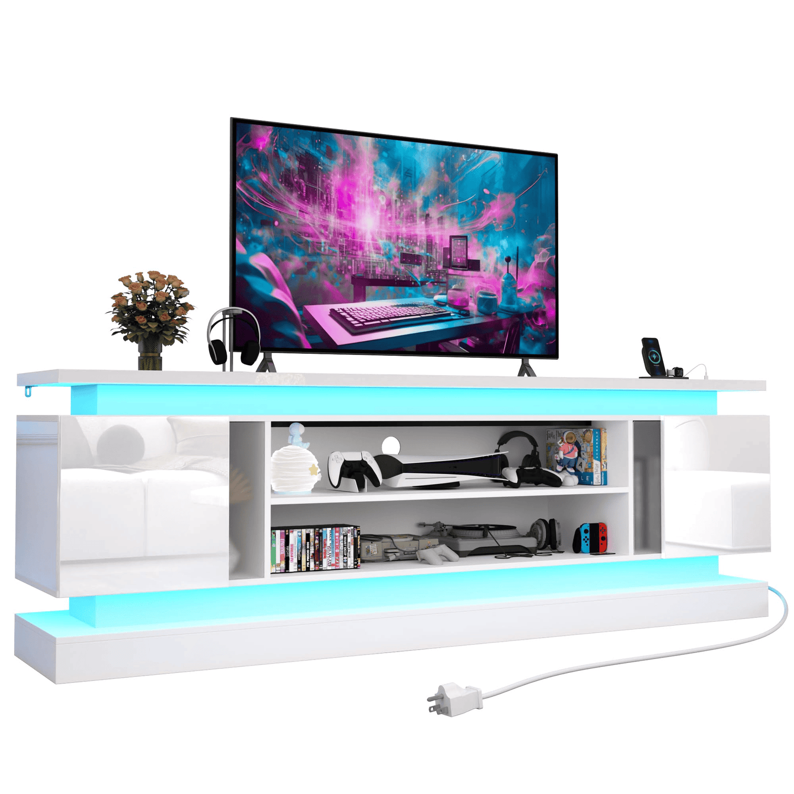 71"/ 81" Modern Electric Fireplace TV Stand Entertainment Center