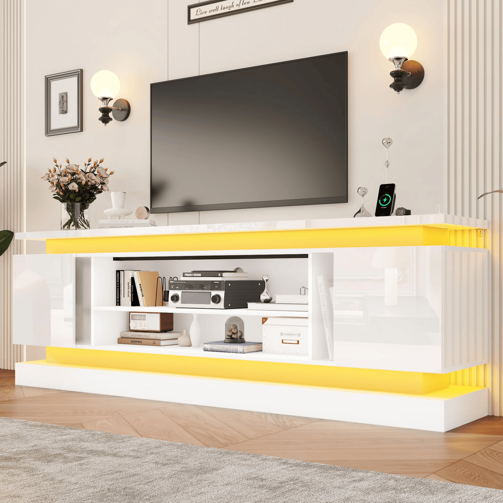 71"/ 81" Modern Electric Fireplace TV Stand Entertainment Center