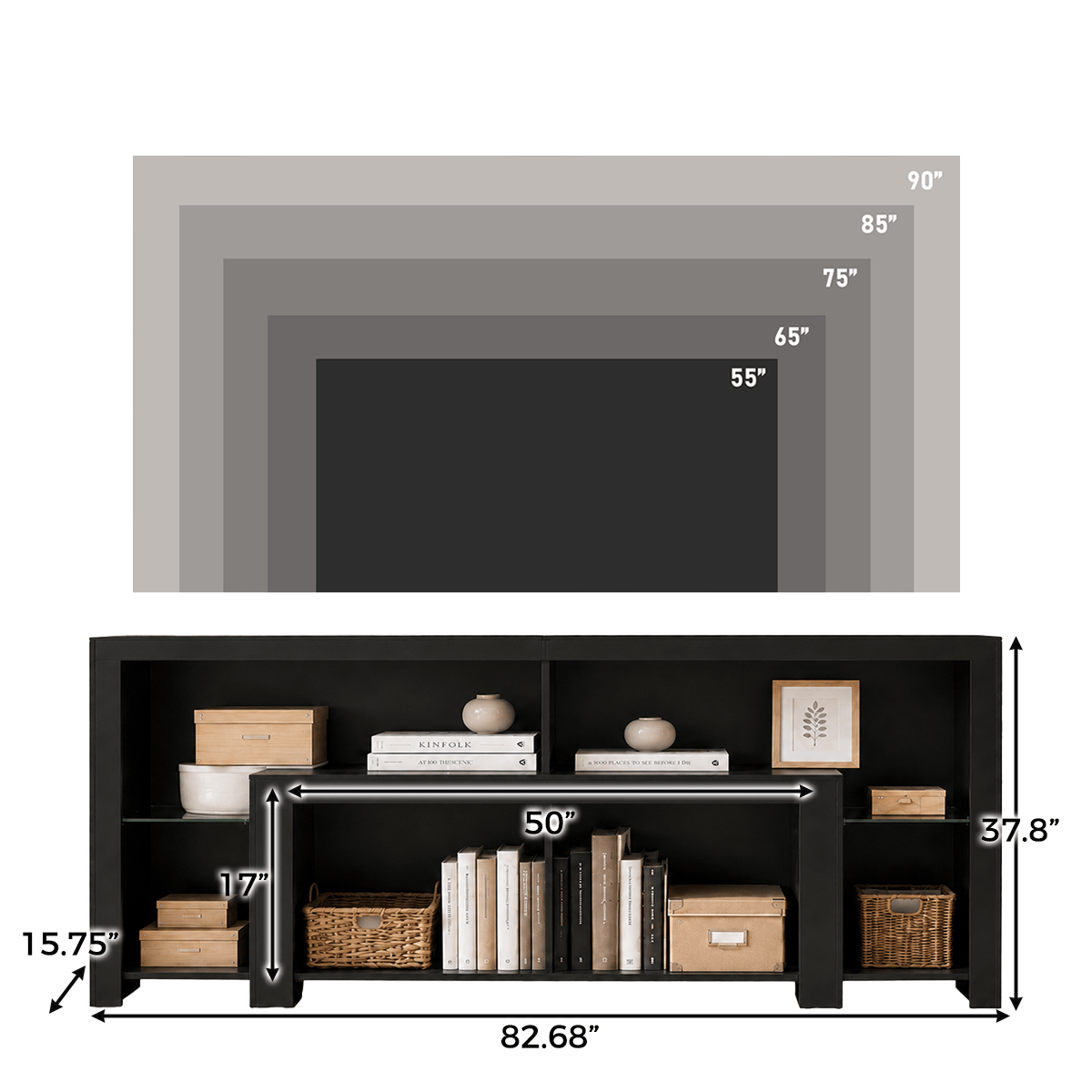 Electric Fireplace 82"/ 94.5" TV Stand Entertainment Center