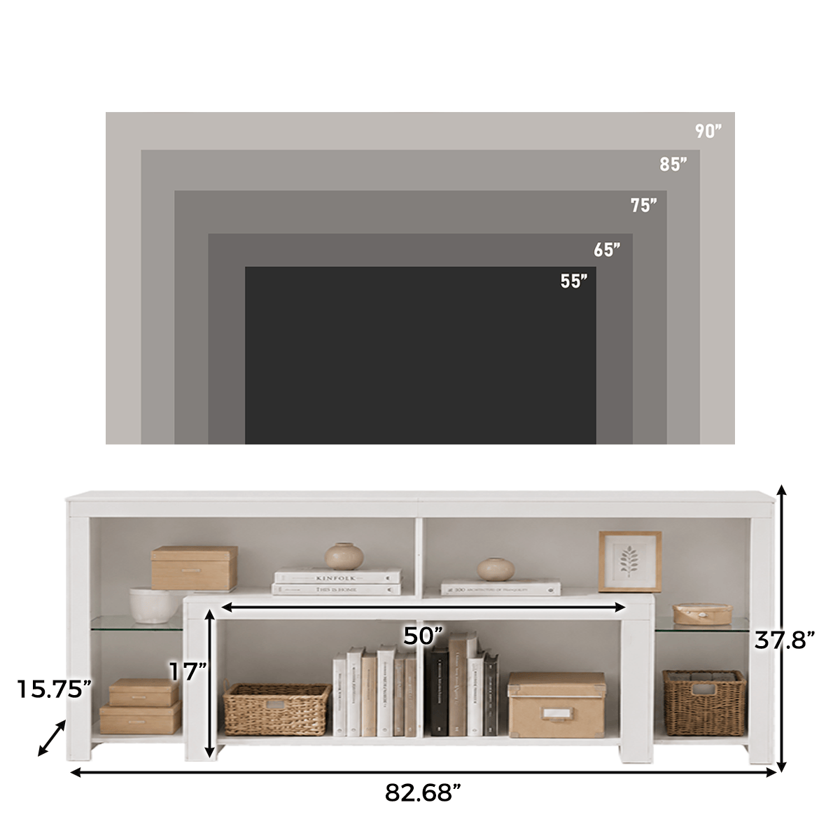 Electric Fireplace 82"/ 94.5" TV Stand Entertainment Center