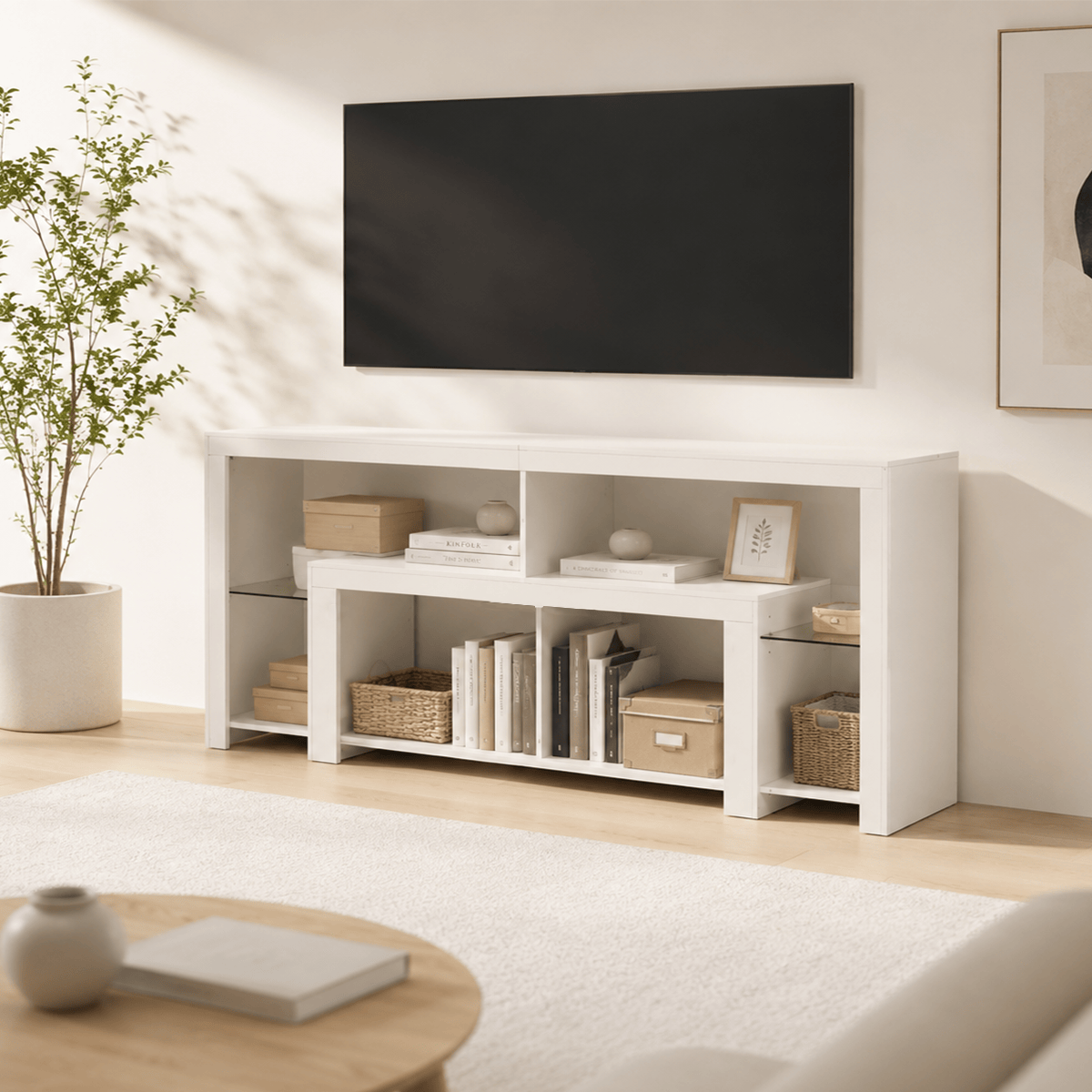 Electric Fireplace 82"/ 94.5" TV Stand Entertainment Center