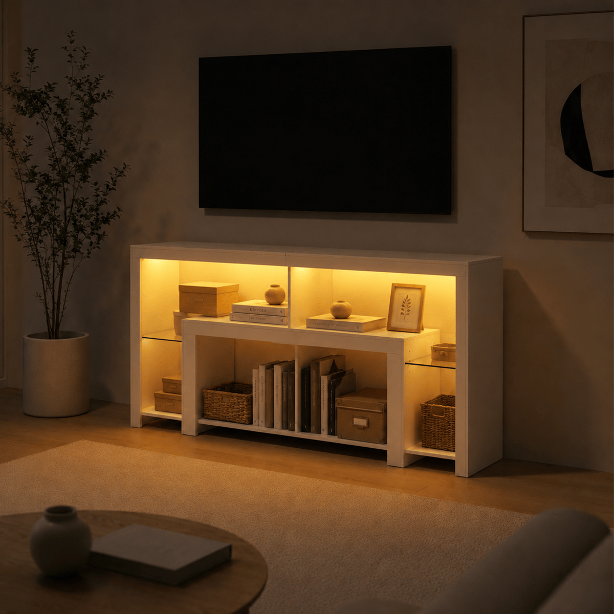 Electric Fireplace 82"/ 94.5" TV Stand Entertainment Center