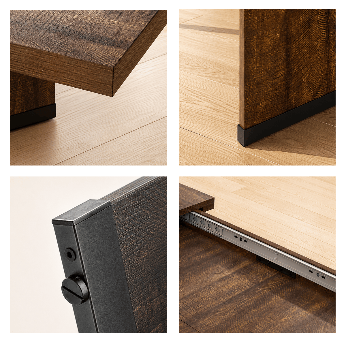 86" Extendable Rectangle Wood Kitchen Dining Table