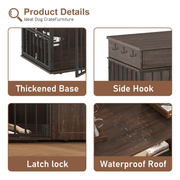 87" Modern Dog Crate TV Stand Dog Kennel Furniture