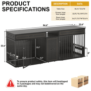 87" Modern Dog Crate TV Stand Dog Kennel Furniture