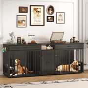 87" Modern Dog Crate TV Stand Dog Kennel Furniture
