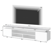 High Gloss Black LED TV Stand with Power Outlets & RGB Lights