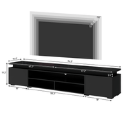 High Gloss Black LED TV Stand with Power Outlets & RGB Lights