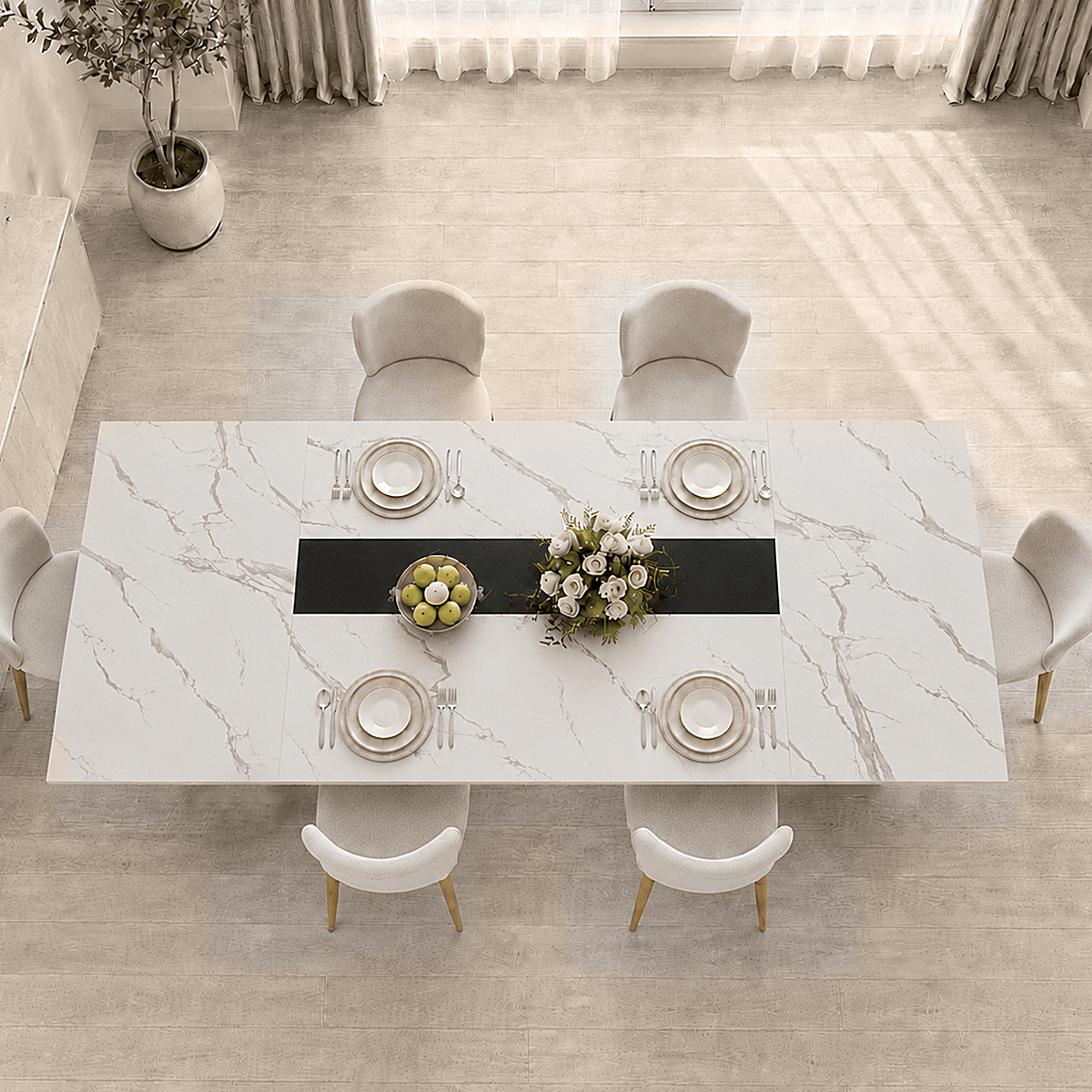 71"/ 78"/ 94" Rectangle Wood Kitchen Dining Room Table