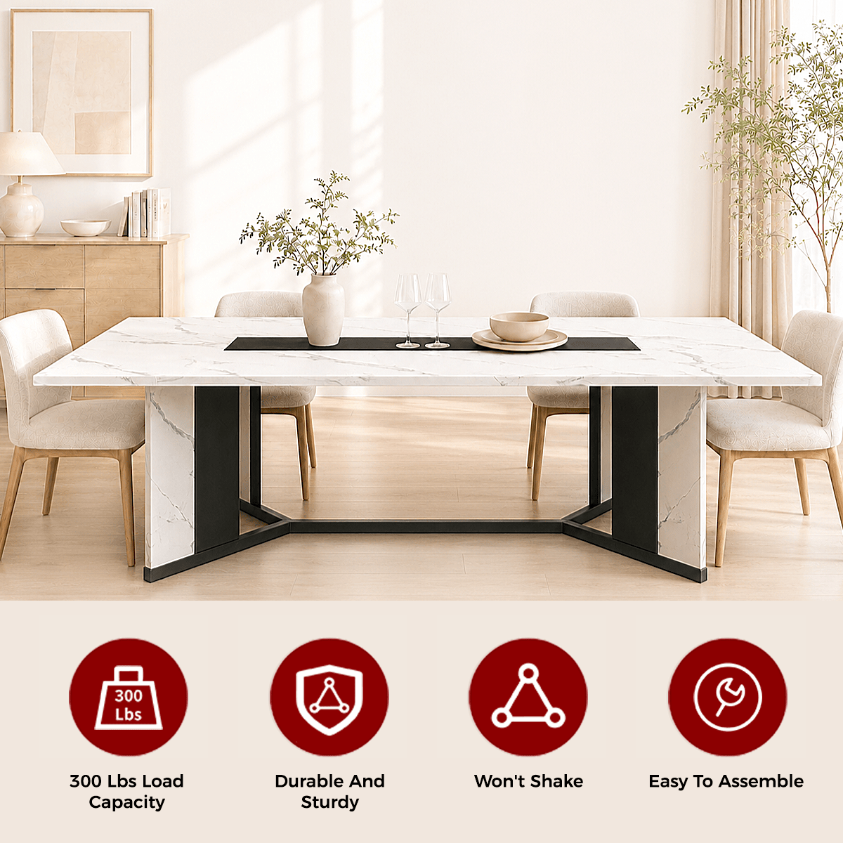 71"/ 78"/ 94" Rectangle Wood Kitchen Dining Room Table