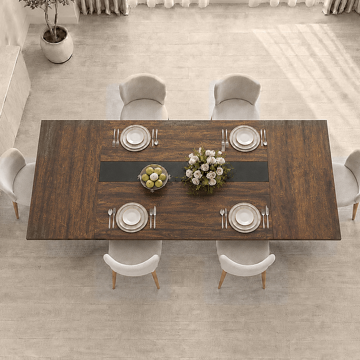 71"/ 78"/ 94" Rectangle Wood Kitchen Dining Room Table
