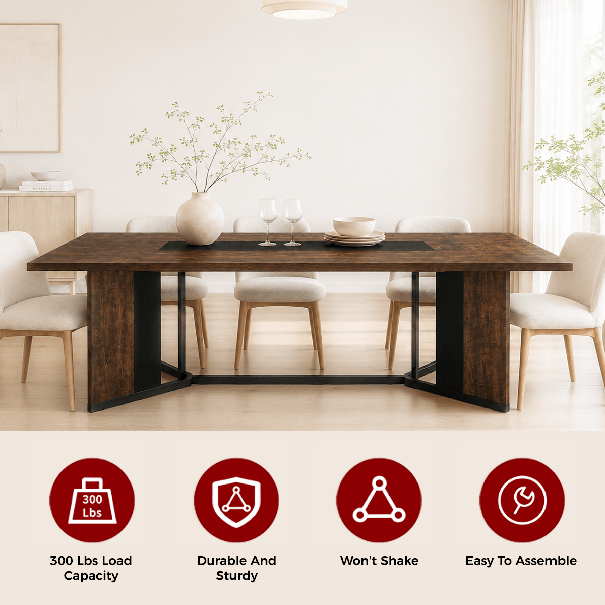 71"/ 78"/ 94" Rectangle Wood Kitchen Dining Room Table
