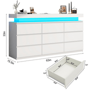 9 Drawer Dresser Modern Chest of Drawers
