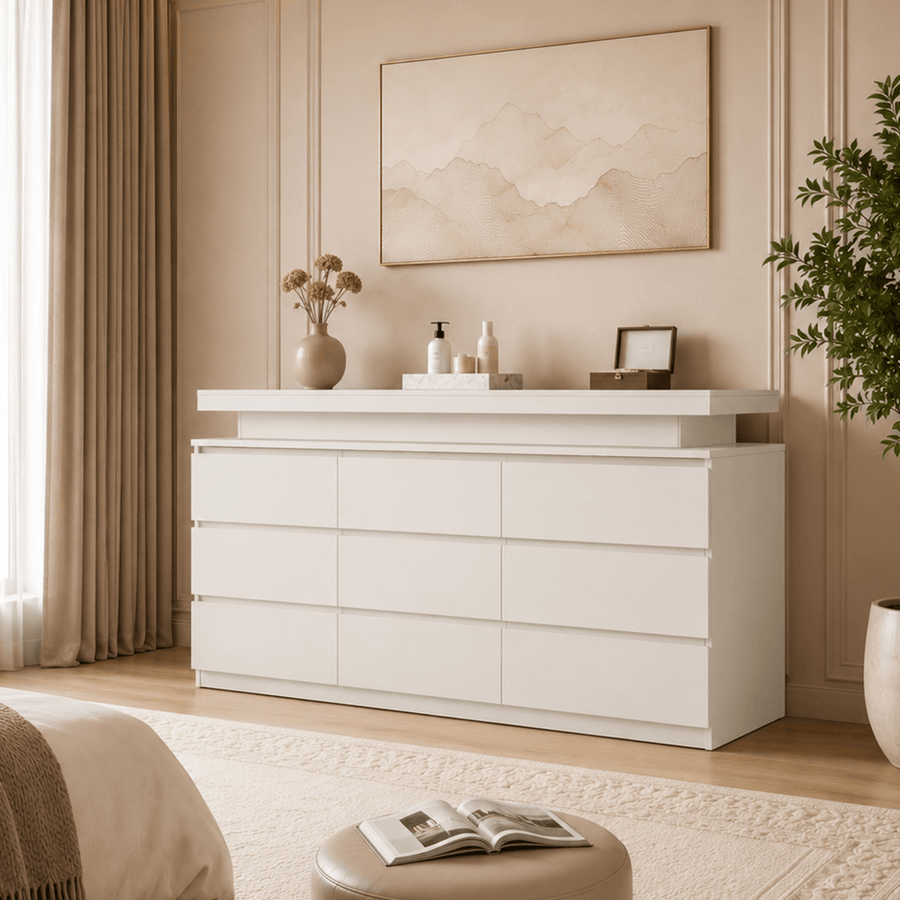9 Drawer Dresser Modern Chest of Drawers