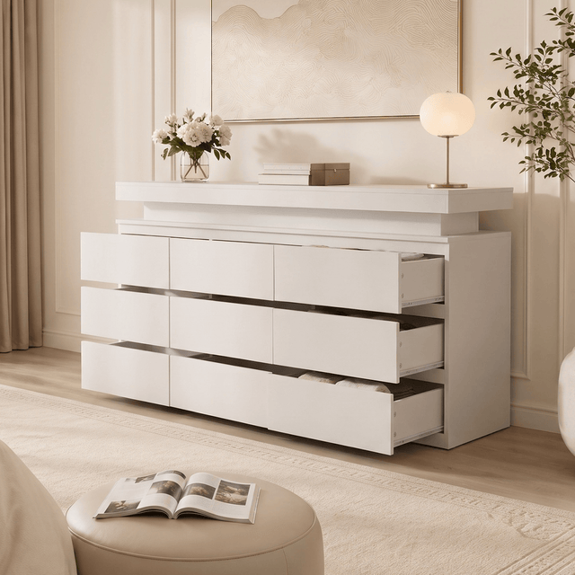 9 Drawer Dresser Modern Chest of Drawers