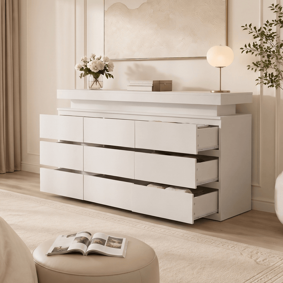 9 Drawer Dresser Modern Chest of Drawers