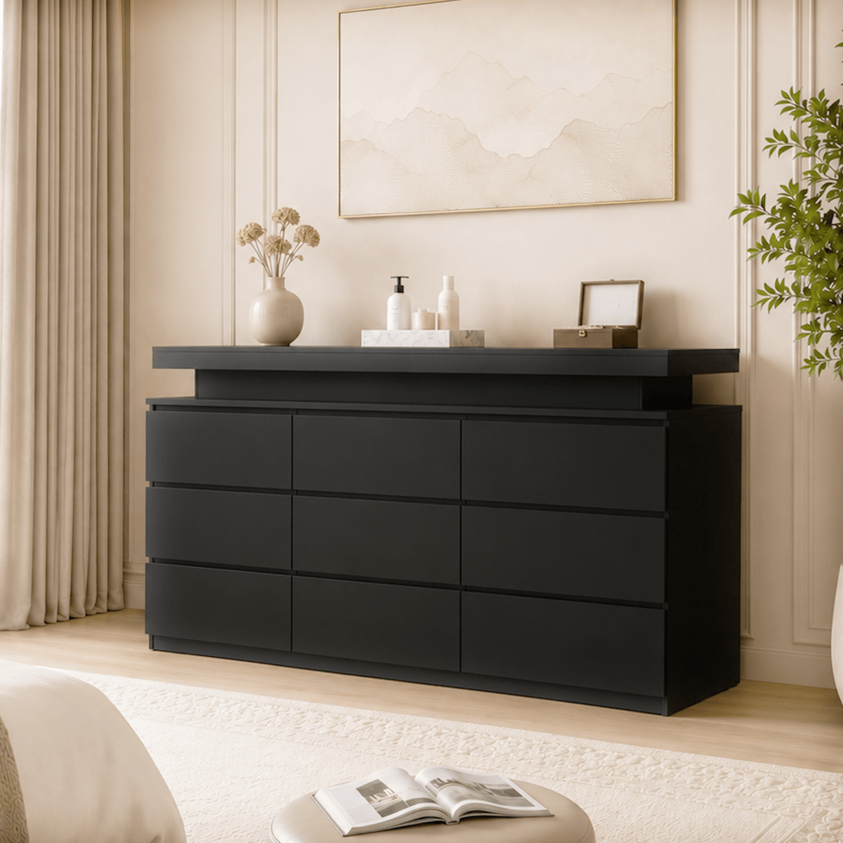 9 Drawer Dresser Modern Chest of Drawers