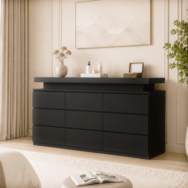 9 Drawer Dresser Modern Chest of Drawers