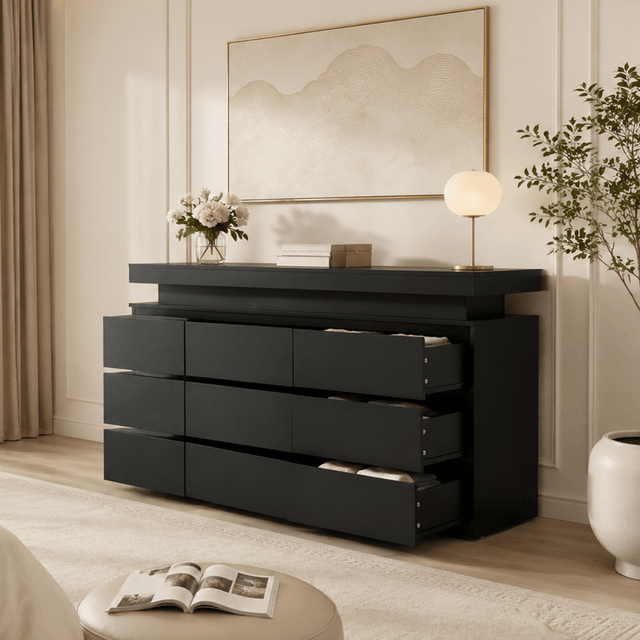 9 Drawer Dresser Modern Chest of Drawers