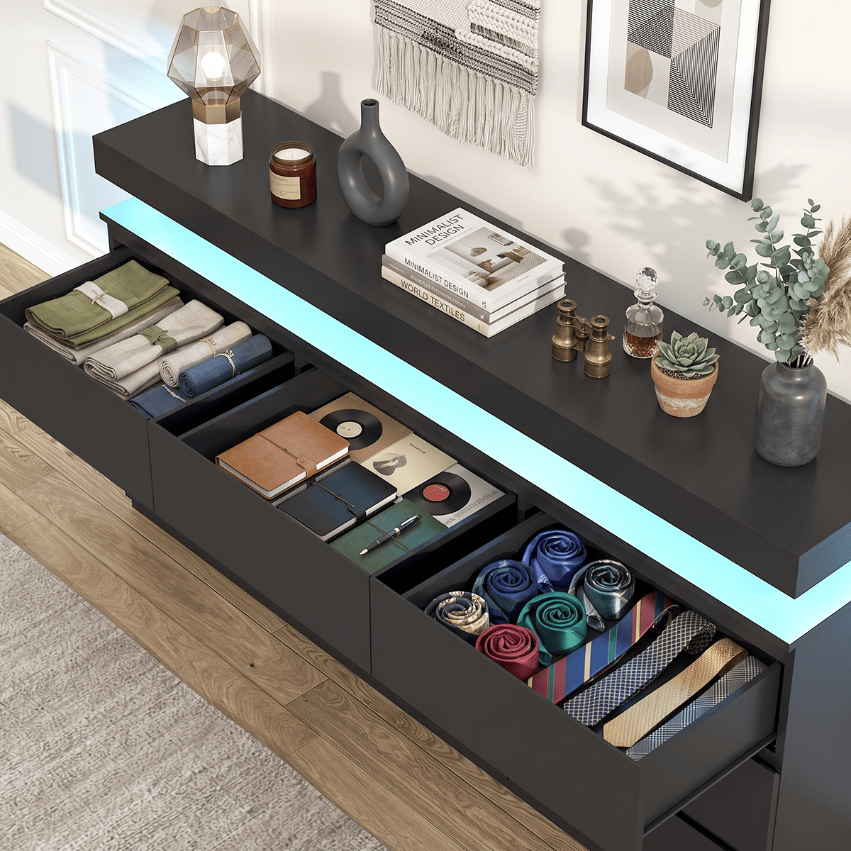 9 Drawer Dresser Modern Chest of Drawers