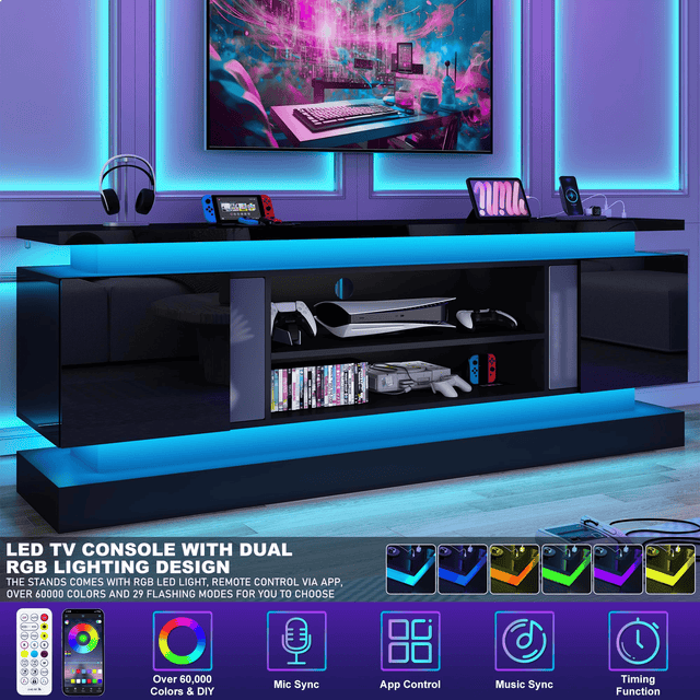 71"/ 81" Modern Electric Fireplace TV Stand Entertainment Center