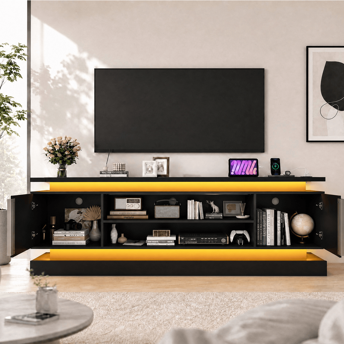 71"/ 81" Modern Electric Fireplace TV Stand Entertainment Center