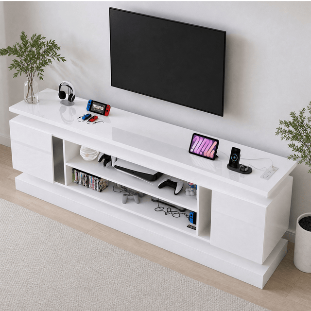 71"/ 81" Modern Electric Fireplace TV Stand Entertainment Center