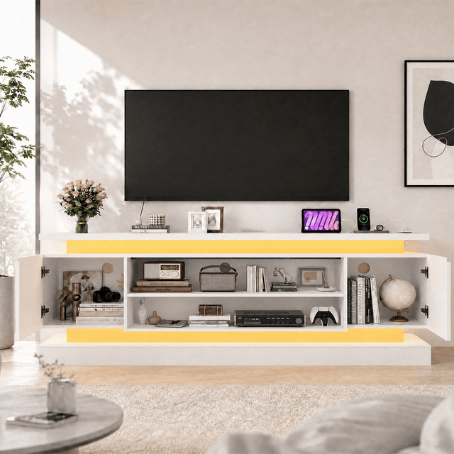 71"/ 81" Modern Electric Fireplace TV Stand Entertainment Center