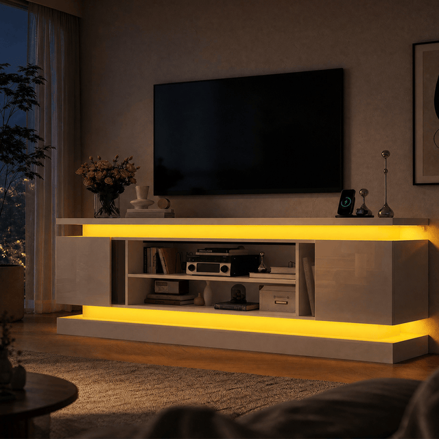 71"/ 81" Modern Electric Fireplace TV Stand Entertainment Center