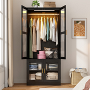 4 Doors Armoire Wardrobe Closet Freestanding